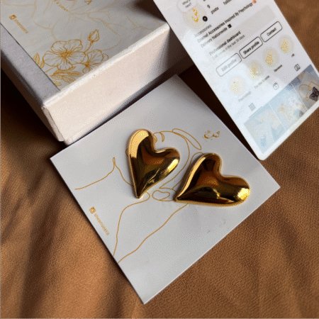 Golden Heart Casual Studs