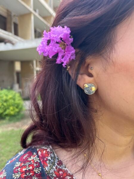 Sun & Moon Heart Studs